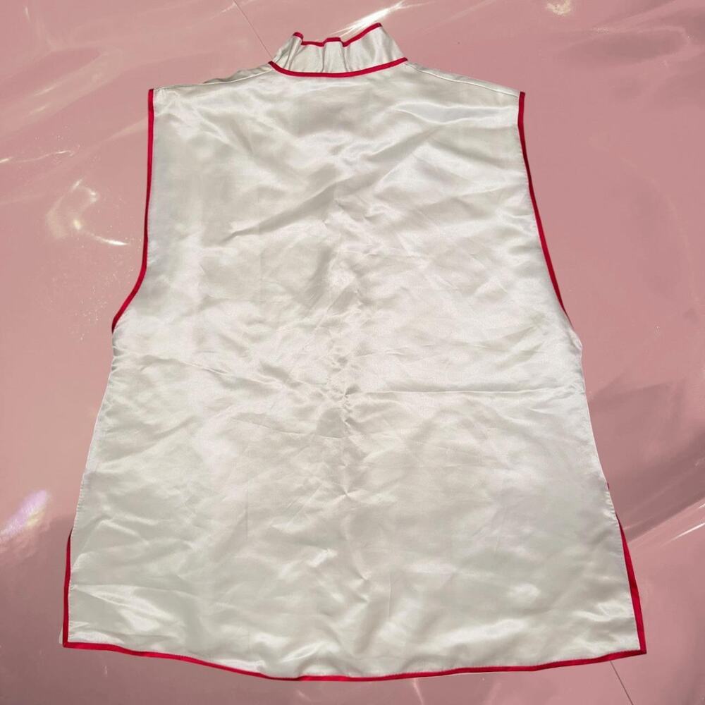 Stunning Vintage Chinese lucky crane hand embroidered silk satin vest - Picture 2 of 8
